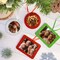 Wrapables Christmas Holiday Glittery Felt Photo Frame Ornaments (Set of 12), Red and Silver Circle